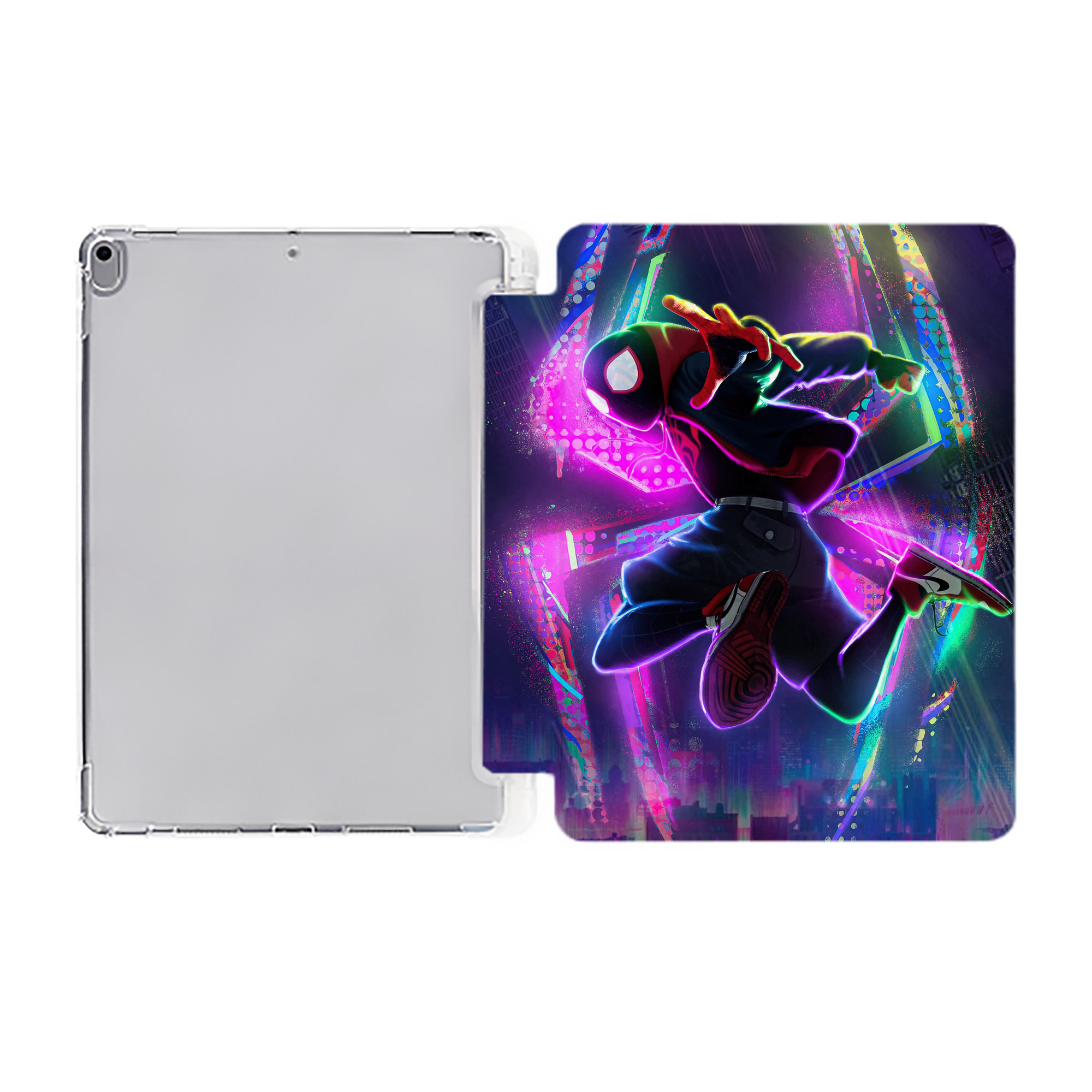 （画像用） Spider Man スパイダーマン IPad ケース ペン収納付き 三つ折りスタンド PUレザー×シリコン 対応機種9.5/10.5/10.9インチ